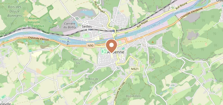 Carte de Andenne (5300), Province de Namur
