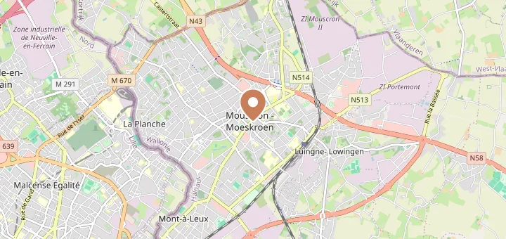 Carte de Mouscron (7700), Hainaut