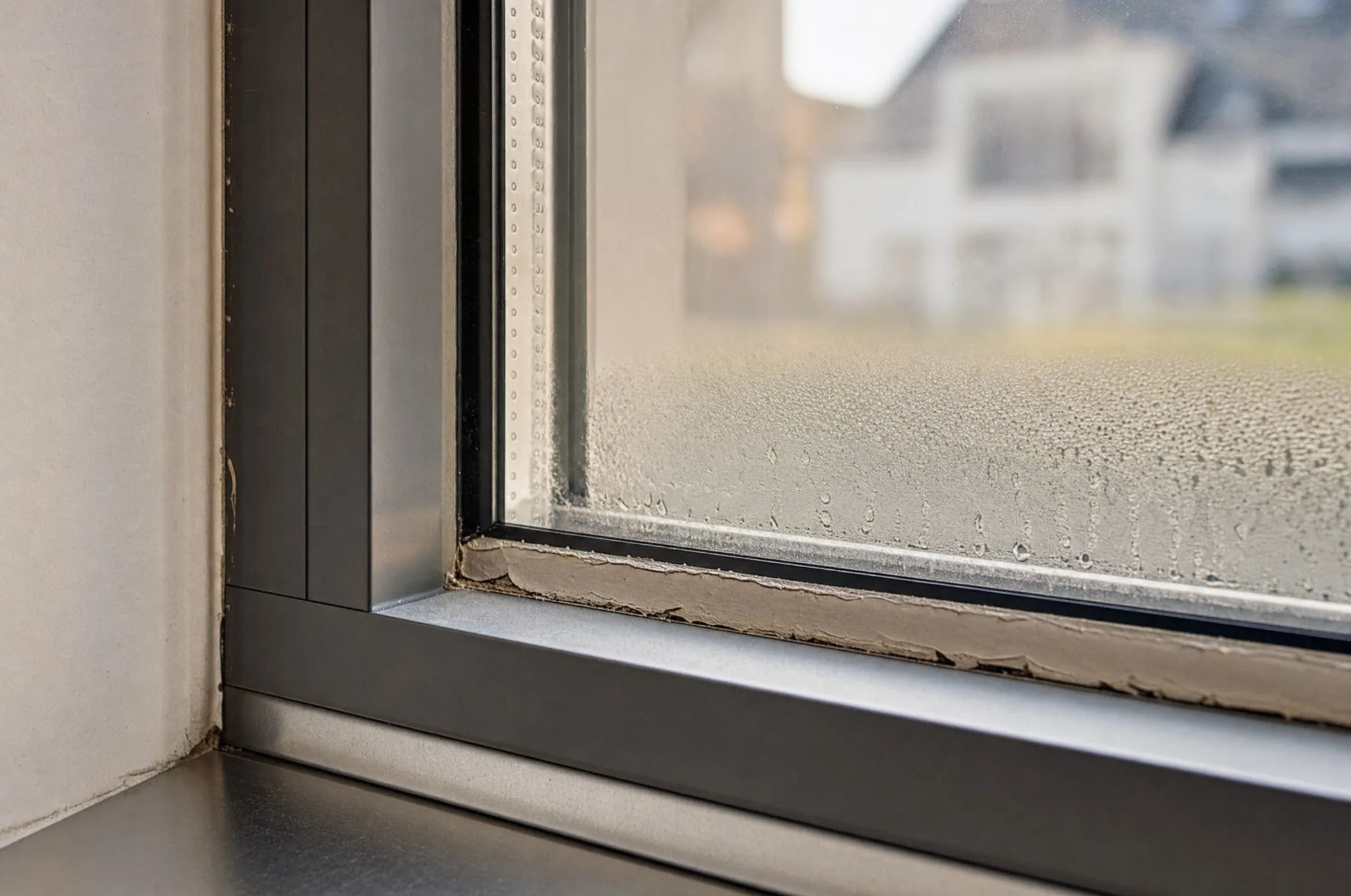 vitrage embué · joint mastic décollé