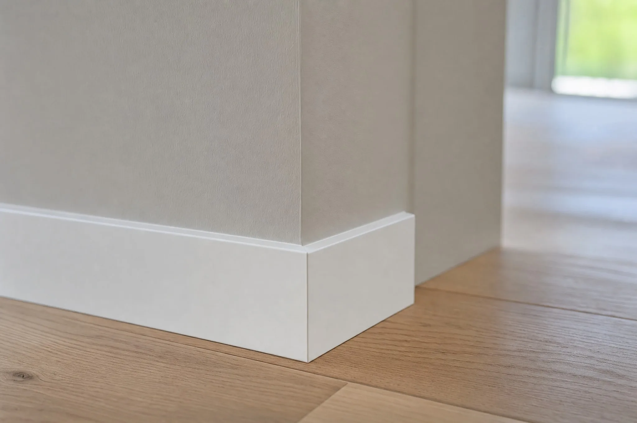 peinture lisse · plinthe affleurante · joint net